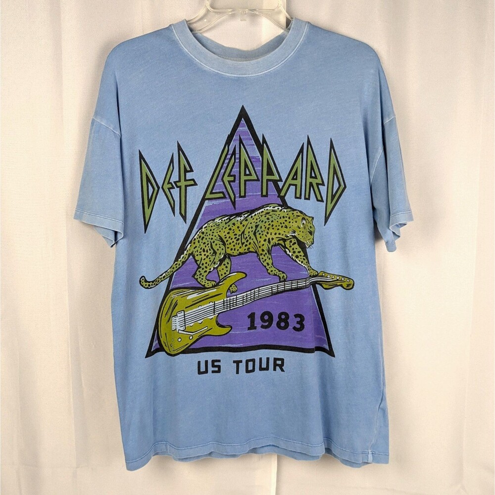 American Eagle Def Leppard Blue Graphic T-shirt Women's Size XS AE Band Tee